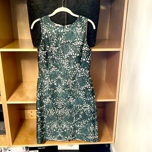 J. Crew Collection Emerald Print Silk Shift Dress